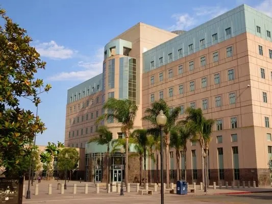 Lamoreaux Justice Center at 341 The City Drive South, Orange, CA — the Orange County courthouse where domestic violence restraining order hearings are held.