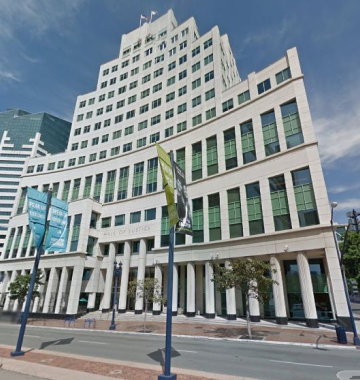 San Diego Hall of Justice at 330 West Broadway, the San Diego Superior Court building where gun violence restraining order hearings are held in Department C-61