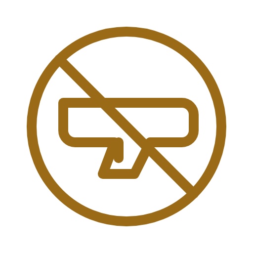 Gun violence restraining order defense icon – firearm inside a prohibition circle